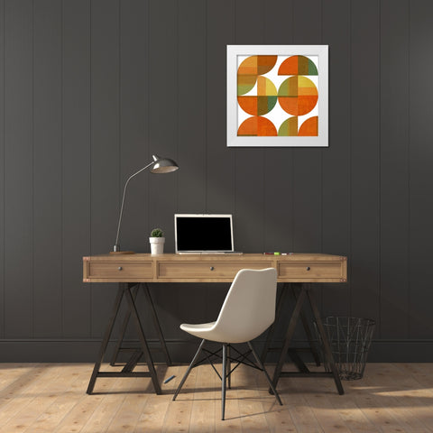 Four Suns Quartered White Modern Wood Framed Art Print by Calkins, Michelle