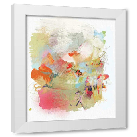 Girl Accomplishes Her Goal White Modern Wood Framed Art Print by Christine, Niya