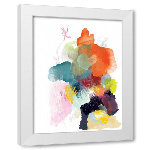 Playful World White Modern Wood Framed Art Print by Christine, Niya