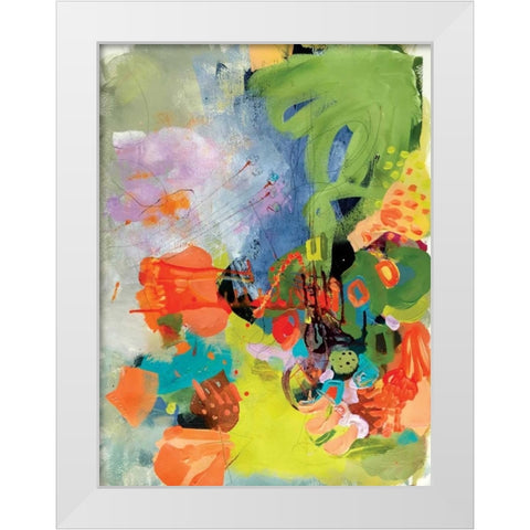 Summer Surprise White Modern Wood Framed Art Print by Christine, Niya