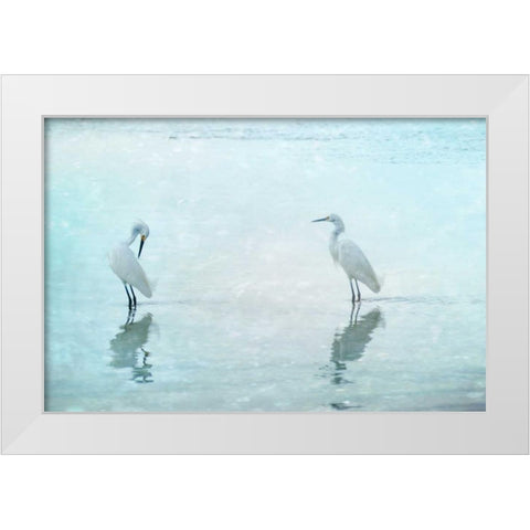 White Cranes White Modern Wood Framed Art Print by Cmarits, Hannes