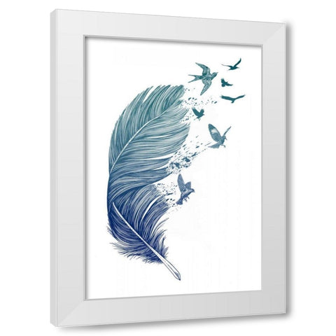 Fly Away White Modern Wood Framed Art Print by Caldwell, Rachel