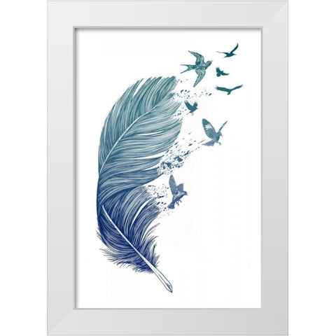 Fly Away White Modern Wood Framed Art Print by Caldwell, Rachel