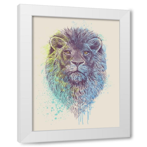Lion King White Modern Wood Framed Art Print by Caldwell, Rachel