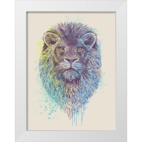 Lion King White Modern Wood Framed Art Print by Caldwell, Rachel