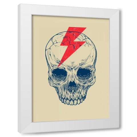 Skull Bolt White Modern Wood Framed Art Print by Caldwell, Rachel
