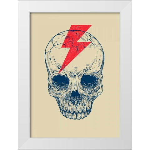 Skull Bolt White Modern Wood Framed Art Print by Caldwell, Rachel