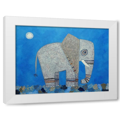 Everything Else Is Irrelephant White Modern Wood Framed Art Print by Craig, Casey