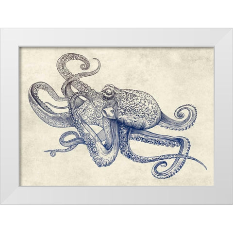 Octoflow White Modern Wood Framed Art Print by Caldwell, Rachel