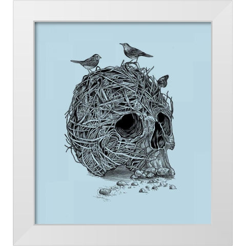 Skull Nest White Modern Wood Framed Art Print by Caldwell, Rachel