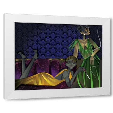 Two Women White Modern Wood Framed Art Print by Campbell, Jaleel