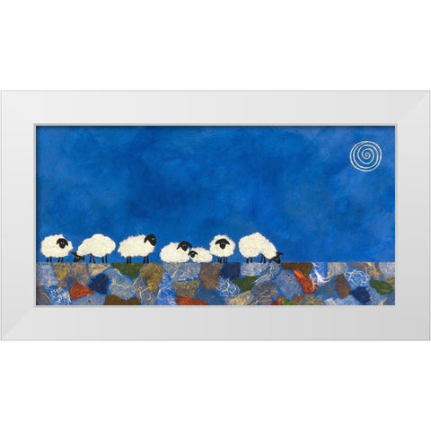 Feeling Sheepish White Modern Wood Framed Art Print by Craig, Casey