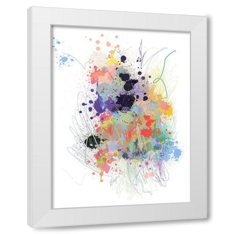 Lavender Wildflower Explosion White Modern Wood Framed Art Print by Christine, Niya