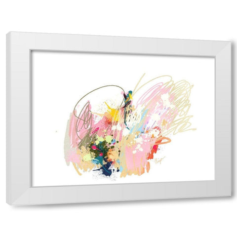 Pink Abstract White Modern Wood Framed Art Print by Christine, Niya
