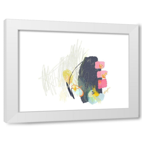 Up Up Up White Modern Wood Framed Art Print by Christine, Niya