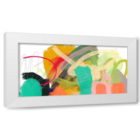 Carnival Fun White Modern Wood Framed Art Print by Christine, Niya