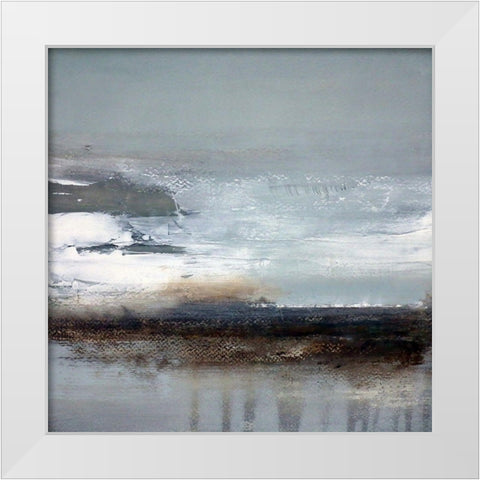 Winter Shore White Modern Wood Framed Art Print by Cordes, Susan