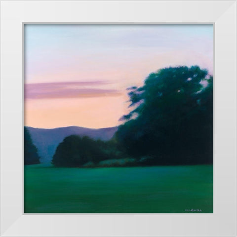 Lawn at Twilight White Modern Wood Framed Art Print by Caldwell, Carolyn