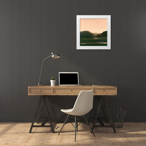 Pink River White Modern Wood Framed Art Print by Caldwell, Carolyn