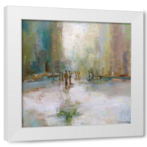 Morning Commute White Modern Wood Framed Art Print by Cormany, Claire