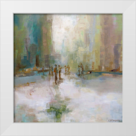 Morning Commute White Modern Wood Framed Art Print by Cormany, Claire