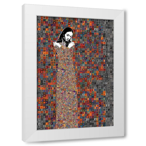 El Abrazo White Modern Wood Framed Art Print by Cacho, Jose