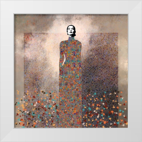 Esta es mi Musica White Modern Wood Framed Art Print by Cacho, Jose