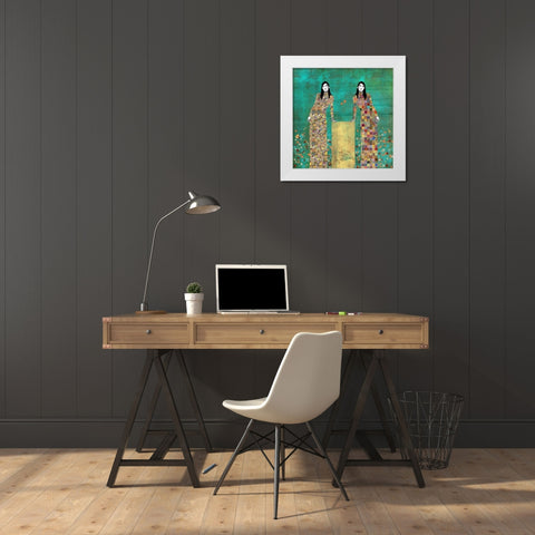 Dale la Vueltas White Modern Wood Framed Art Print by Cacho, Jose