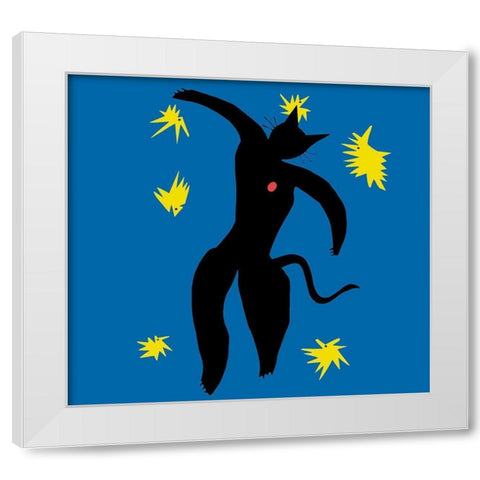 Matisse Cat White Modern Wood Framed Art Print by Chameleon Design, Inc.
