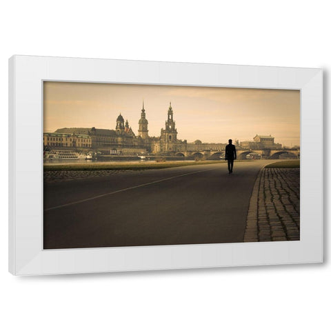 Dresden Symphony White Modern Wood Framed Art Print by Corso, Stefano