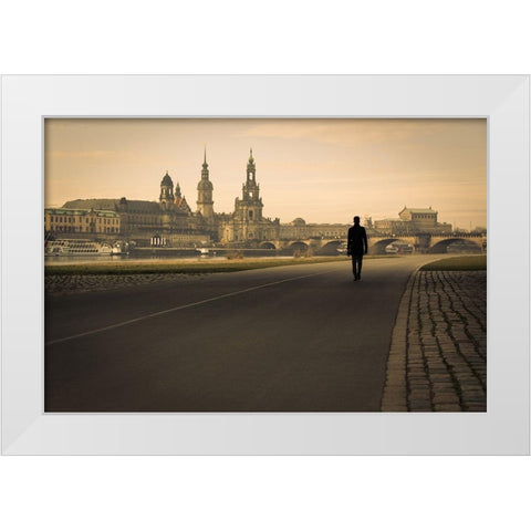 Dresden Symphony White Modern Wood Framed Art Print by Corso, Stefano