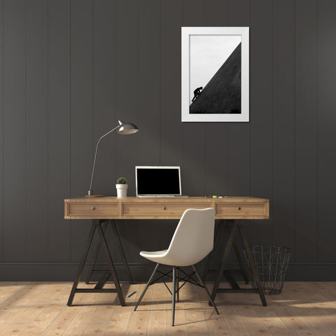 No Surrender White Modern Wood Framed Art Print by Corso, Stefano