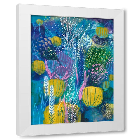 Sea Life White Modern Wood Framed Art Print by Capri, Corina