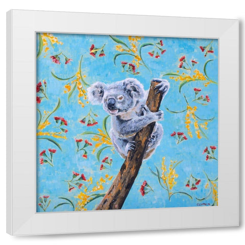 Koala White Modern Wood Framed Art Print by Clumeck, Alana