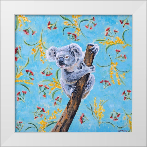Koala White Modern Wood Framed Art Print by Clumeck, Alana
