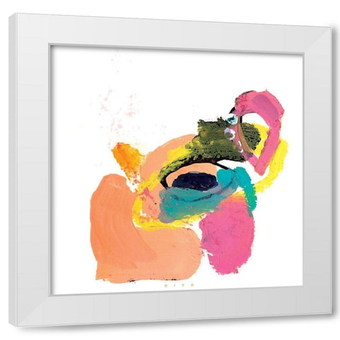 Bounce White Modern Wood Framed Art Print by Christine, Niya