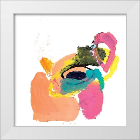 Bounce White Modern Wood Framed Art Print by Christine, Niya