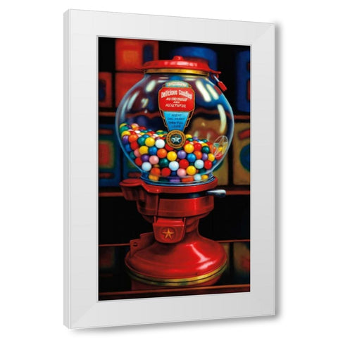 Gumball Machine IV White Modern Wood Framed Art Print by Colletta, TR