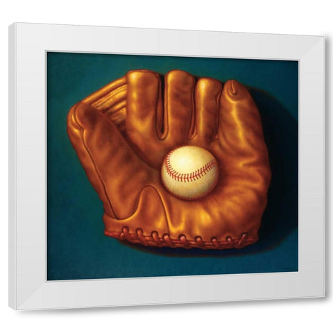 Baseball Mitt I White Modern Wood Framed Art Print by Colletta, TR