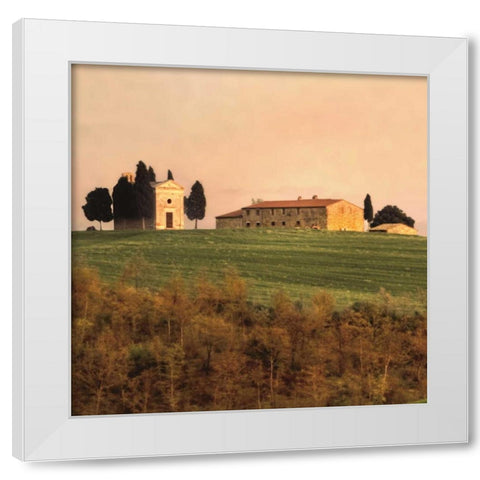 Evening Light Tuscany White Modern Wood Framed Art Print by Carmel, Elizabeth