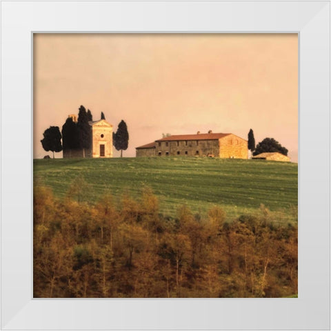 Evening Light Tuscany White Modern Wood Framed Art Print by Carmel, Elizabeth