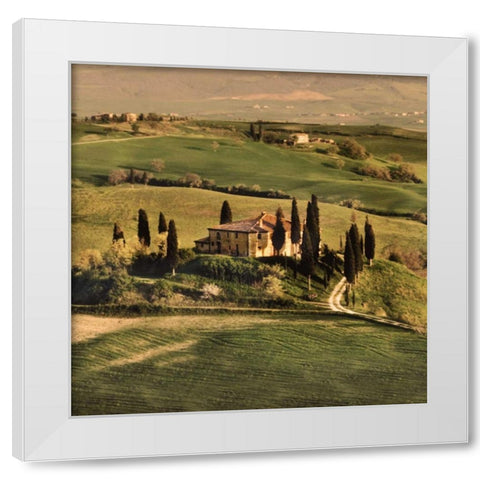 Tuscan Villa White Modern Wood Framed Art Print by Carmel, Elizabeth