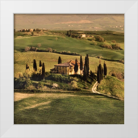 Tuscan Villa White Modern Wood Framed Art Print by Carmel, Elizabeth