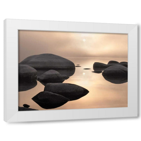 Silver and Gold White Modern Wood Framed Art Print by Carmel, Elizabeth