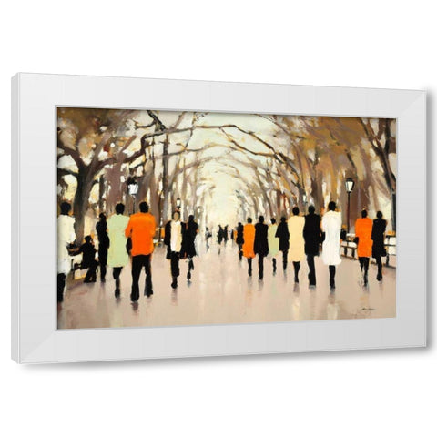 Poets Walk White Modern Wood Framed Art Print by Christie, Lorraine