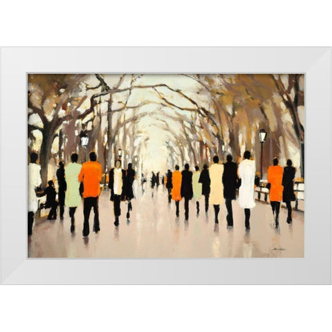 Poets Walk White Modern Wood Framed Art Print by Christie, Lorraine
