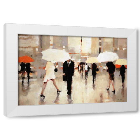 When Stars Collide White Modern Wood Framed Art Print by Christie, Lorraine