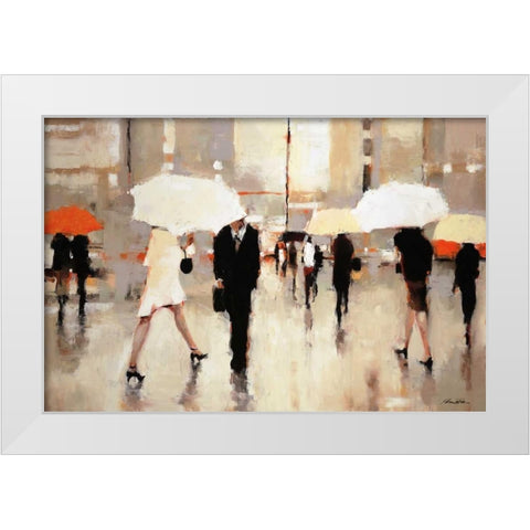 When Stars Collide White Modern Wood Framed Art Print by Christie, Lorraine