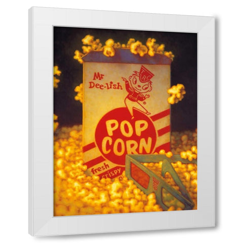 3D Popcorn White Modern Wood Framed Art Print by Colletta, TR