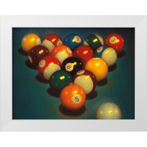 Eight Ball II White Modern Wood Framed Art Print by Colletta, TR